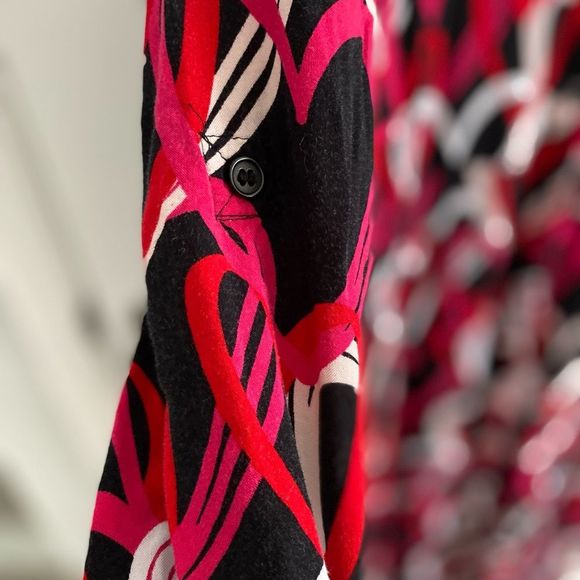 NY&C Button up maxi dress, black and red/pink, size M - Picture 4 of 7